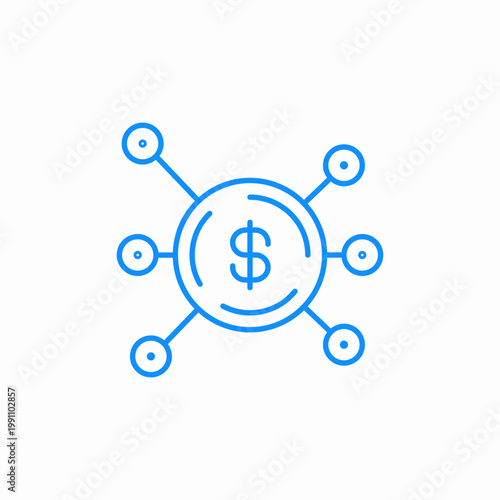 revenue network icon sign vector