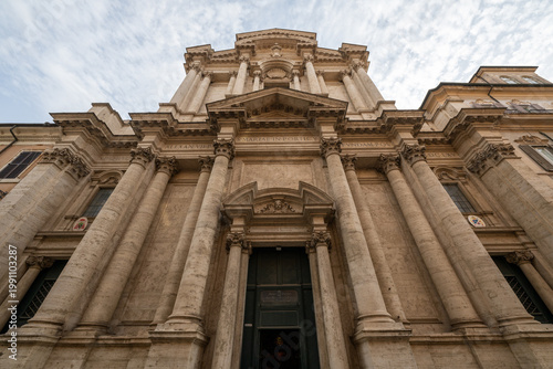 Facade of Santa Maria in Portico in Campitelli - Rome, Italy