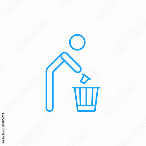 waste bin icon sign vector