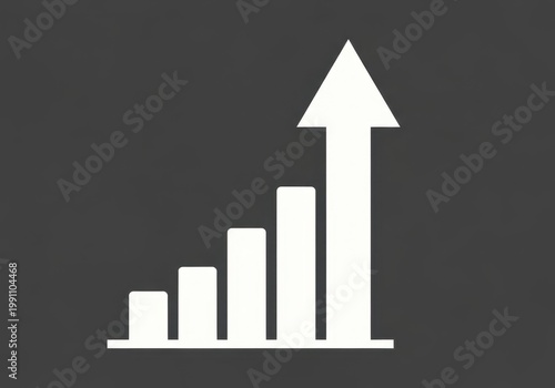 Graphic representation of growth and upward trend in business performance