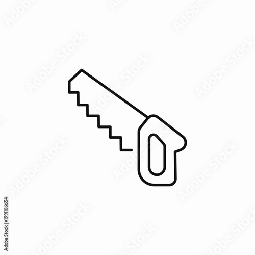 hand saw carpentry tool icon sign vector