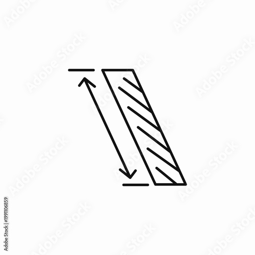 length thickness measurement icon sign vector