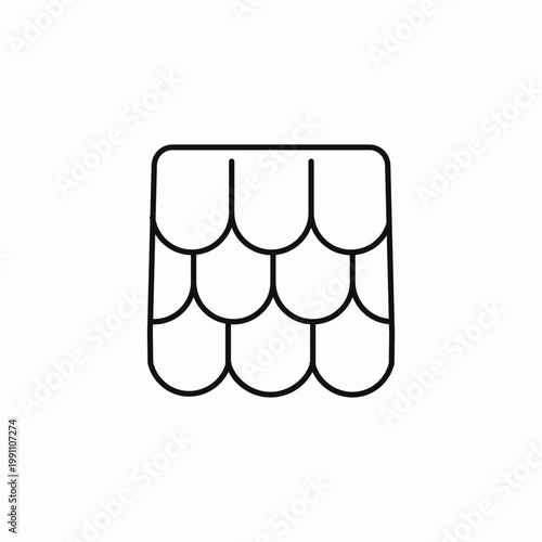 scalloped roof shingles pattern icon sign vector