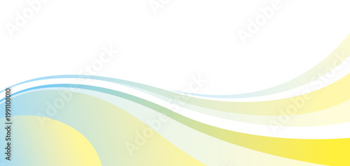 青と黄色の波型グラデーション背景素材、さわやか、フレッシュ、流れ、バナー、ビジネス