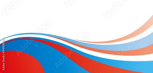 赤と青の波型グラデーション背景素材、さわやか、フレッシュ、流れ、バナー、ビジネス