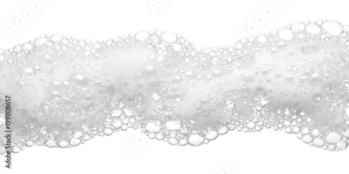 Realistic soap foam bubbles wave isolated on white background vector illustration