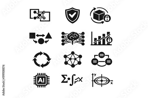 Vector invariant structure icon arrows robustness isolated symbol uniform simple icons generation