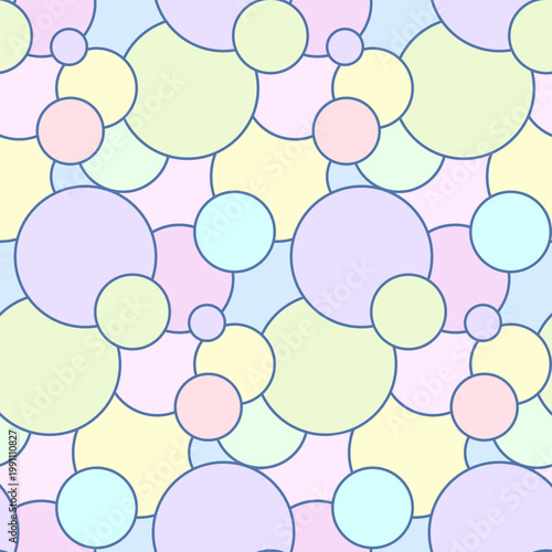 Round decorative border featuring an intricate overlapping circle and bubble pattern. Vector design optimized for laser cutting, CNC routing, stencils, and modern graphic design projects.
