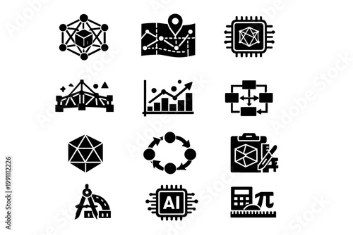 Image geometry modern spaced spatial vector no uniform structural simple detailed generation