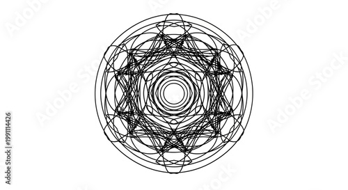 Intricate geometric pattern design element.