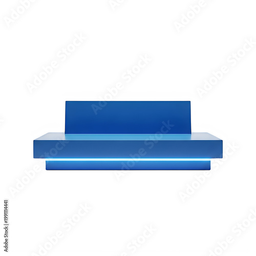Blue rectangular object with protrusion