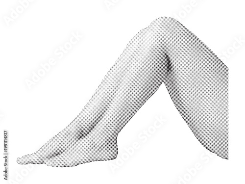 Elegant high heel shoe in detailed halftone illustration
