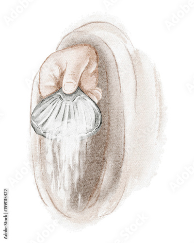 Fotografie Baptism ritual illustration watercolor hand painted