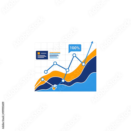 Business Graph Chart with Statistics.
