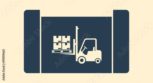 Forklift with boxes on pallet.