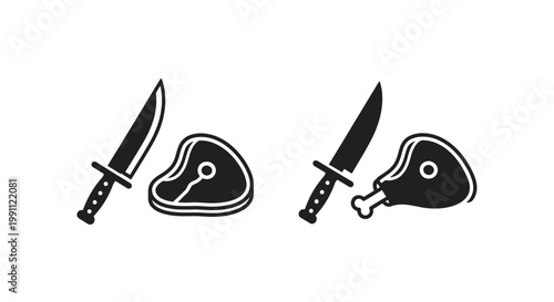 Steak and knife cutlery set.