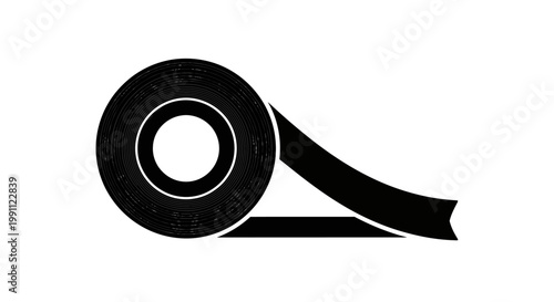 Black duct tape on white background.
