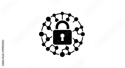 Padlock with network connections security.