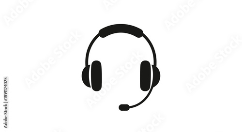 Black Headset with Microphone.