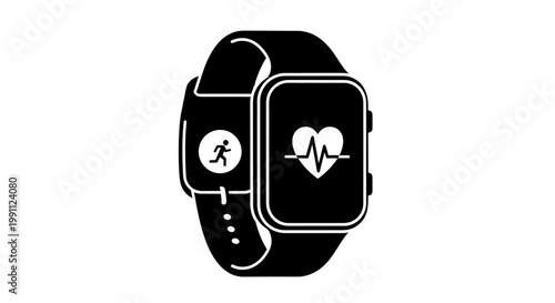 Smartwatch with fitness tracker interface.
