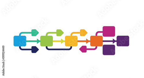Colorful flowchart diagram with arrows.