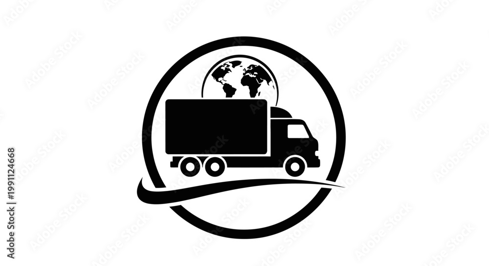 Fototapeta premium Truck for global delivery service.