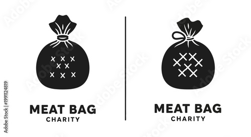 Black Meat Bag Charity Logos.