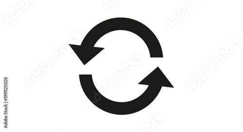 Black Circular Arrows Recycling Symbol.
