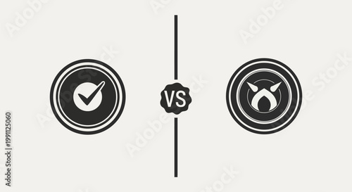 Checkmark versus Cross Icons Comparison.