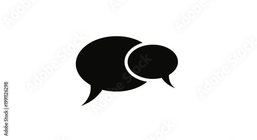 Black speech bubbles conversation icons.