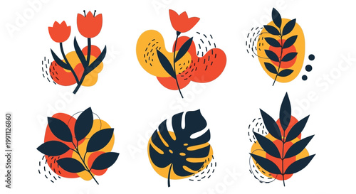 Collection of cartoon mouth illustrations with vibrant red lips expressing various emotions and sounds like smiles and shouts