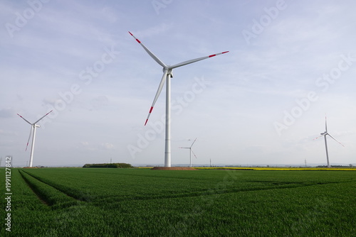 wind turbine on a field
