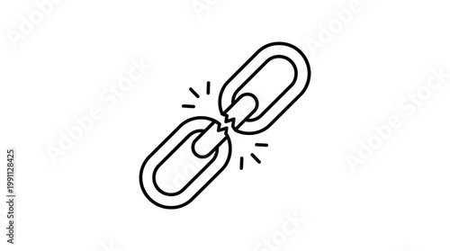 Breaking free chain link icon.