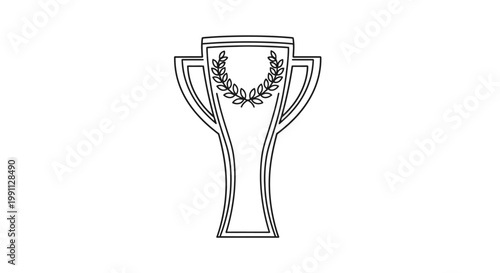 A trophy cup with laurel wreath.