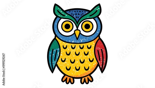 owl on white background
