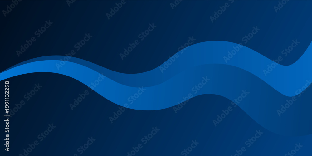 Obraz premium Abstract Blue Wave Background With Modern Gradient Shapes