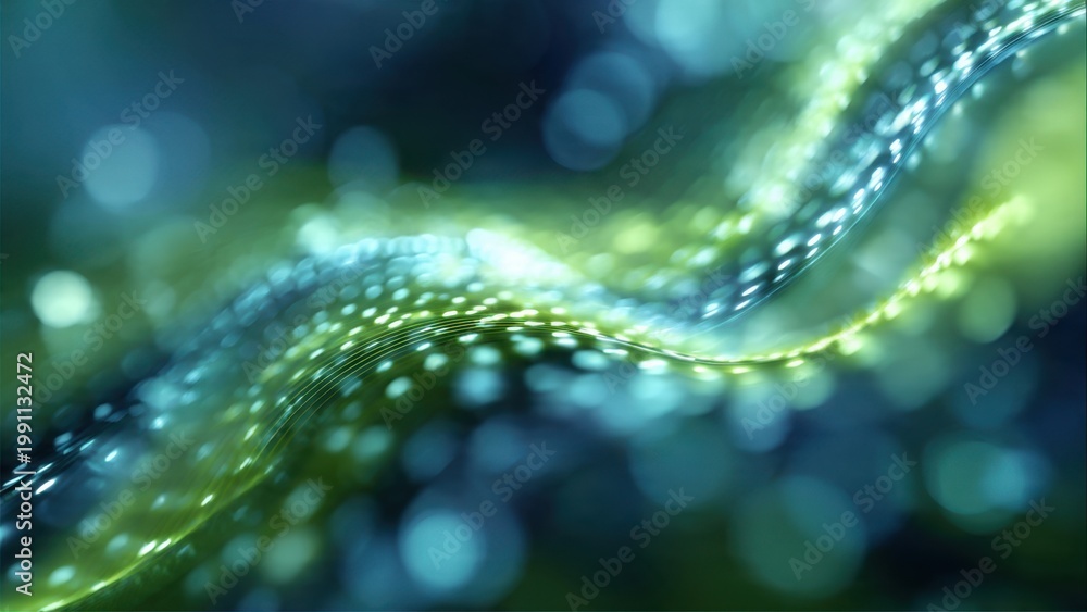 Fototapeta premium Abstract Digital Wave with Glowing Particles
