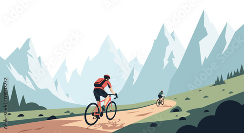 Cycling adventure through majestic mountain landscapes