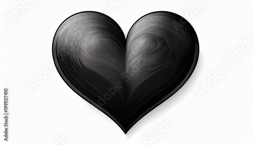 a simple black heart shape outlined against a white background isolated on white background