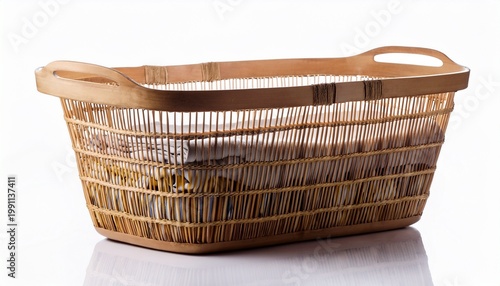 clothes basket isolated on white