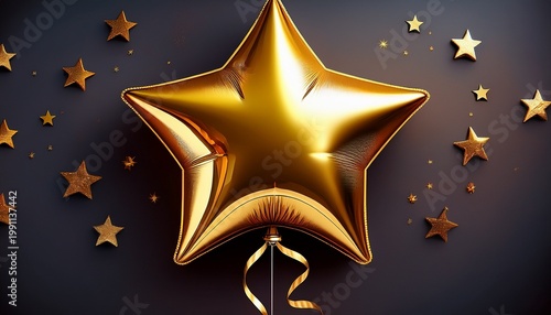 gold star balloon for party and celebration