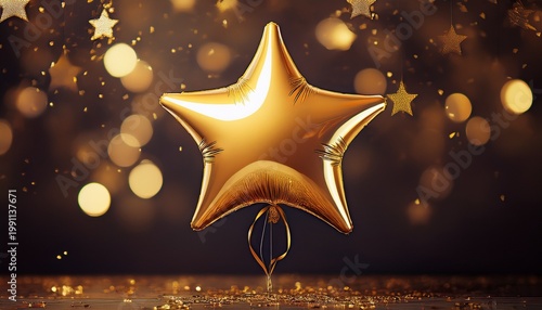 light gold star balloon for party and celebration