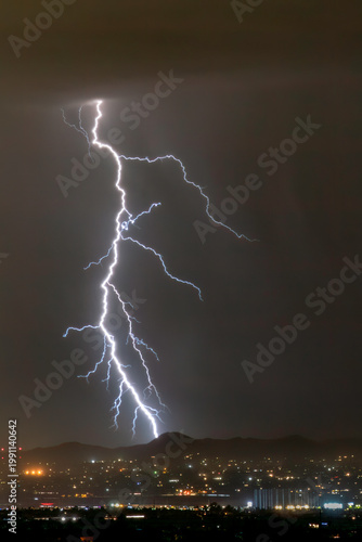 lightning over the city