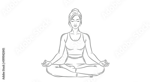 Woman sitting in lotus position with eyes closed in meditation practice