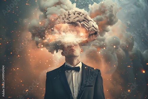A person with an exploding brain.