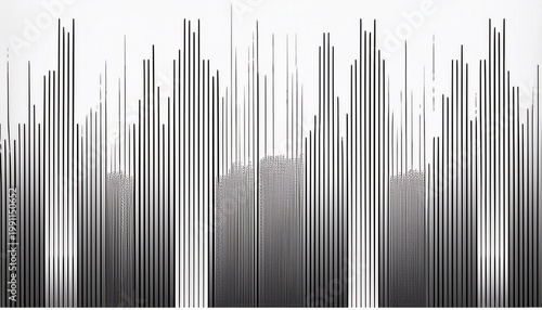 abstract geometric pattern of black horizontal dashed lines in vertical columns on white background