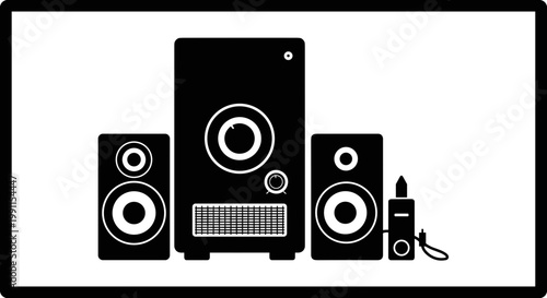 Black Stereo Speaker System.