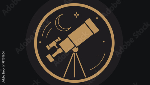 Telescope on a tripod stand.