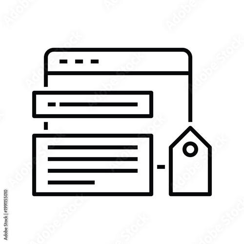 Black Meta Tags Icon with line or outline style