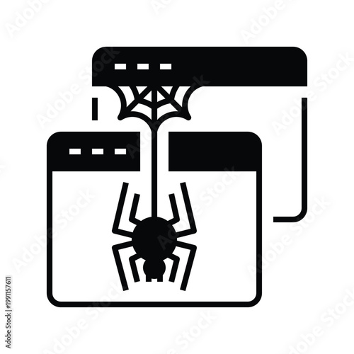 Black Crawling Icon with solid or glyph style